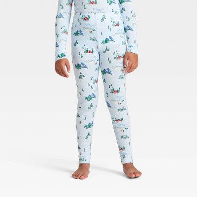 Kids' "Tis The Ski-son!" Cozy Knit Long Sleeve Shirt And Pants Holiday Matching Family Pajama Set - Wondershop™ Blue