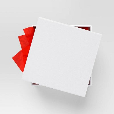  Christmas Wrap Essentials Medium Square Box White Glitter - Wondershop™