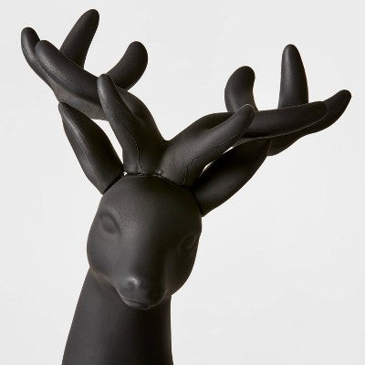  18.75" Plastic Deer Decorative Figurine Black - Wondershop™