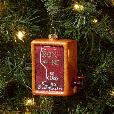  Glass Boxed Wine Christmas Tree Ornament - Wondershop™