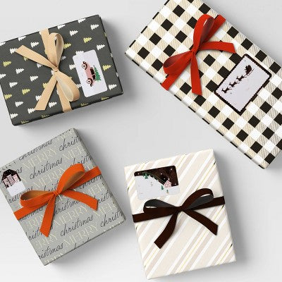  50ct Christmas Peel And Stick Gift Tags Blush/White - Wondershop™