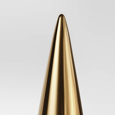  14.25" Plated Ceramic Cone Christmas Tree Sculpture - Wondershop™ Gold