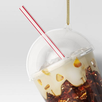  Christmas Glass Iced Coffee Ornament - Wondershop™
