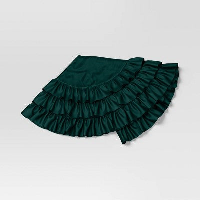  48" Velvet Tree Skirt With 3 Layers Of Ruffles - Wondershop™