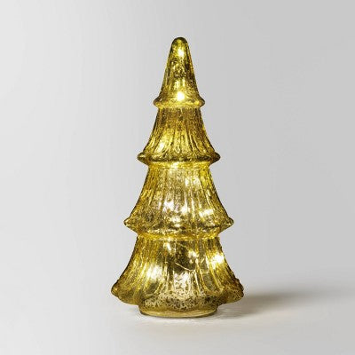  12" Christmas Mercury Lit Glass Tiered Classic Tree Decor - Wondershop™