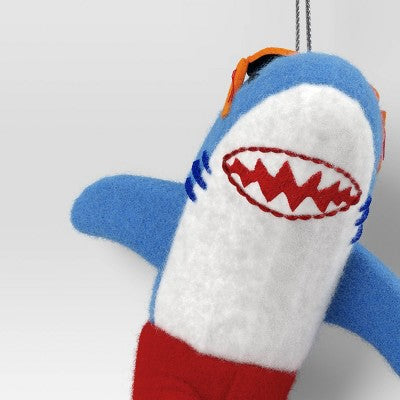  Christmas Felted Wool Shark With Surf Board Ornament - Wondershop™