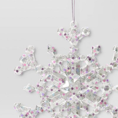  5" Christmas Iridescent Plastic Snowflake Ornament - Wondershop™