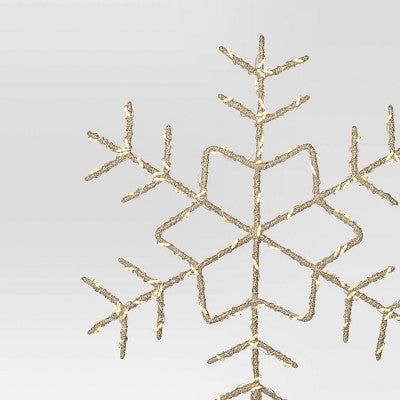  15.5" Pre-lit LED Metal Snowflake Christmas Tree Topper Champagne Gold With Warm White Lights - Wondershop™: Indoor Decor: Indoor Decor