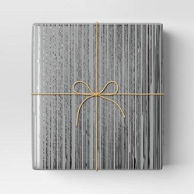  30” 25 Sq Ft Christmas Roll Wrap Dripping Silver On Grey - Wondershop™