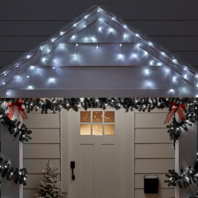  70ct LED Christmas Icicle Lights Cool White With White Wire - Wondershop™
