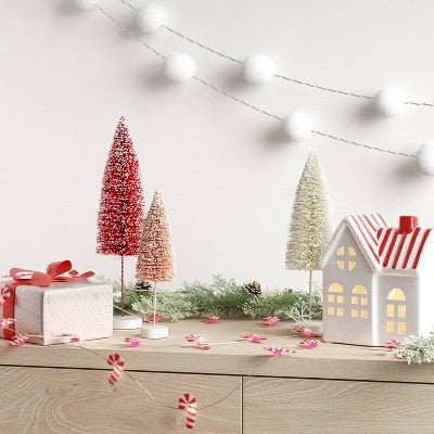  20ct LED Battery Operated Christmas Candy Cane Dew Drop Lights Warm White With Silver Wire - Wondershop™
