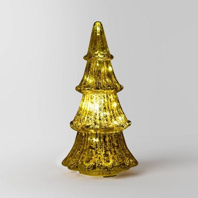  12" Christmas Mercury Lit Glass Tiered Classic Tree Decor - Wondershop™