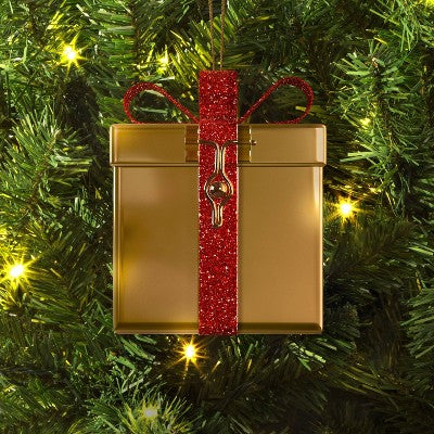  Christmas Gold Metal Gift Box Ornament - Wondershop™