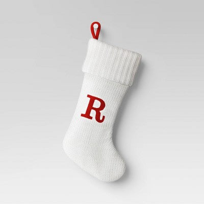  Knit Monogram Christmas Stocking White - Wondershop™