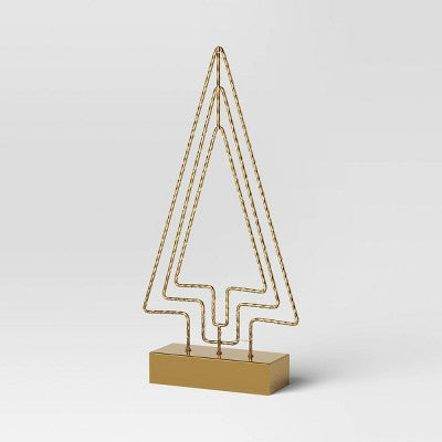  16.25" Battery Operated Lit Wire Christmas Tree Sculpture - Wondershop™ Gold
