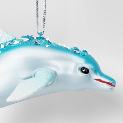 Christmas Glass Dolphin Ornament - Wondershop™
