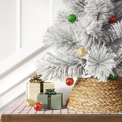  7" Natural Grass Woven Mini Christmas Tree Collar - Wondershop™: Wicker Style
