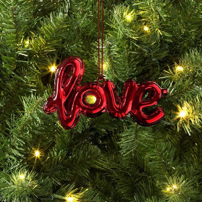  4" Christmas Metallic "Love" Ornament Red - Wondershop™