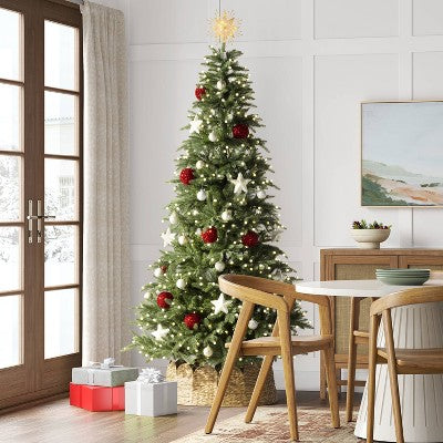  14.5" Lit-Led Gold Starburst Painted Gold Beads Warm White Lights Christmas Tree Topper - Wondershop™