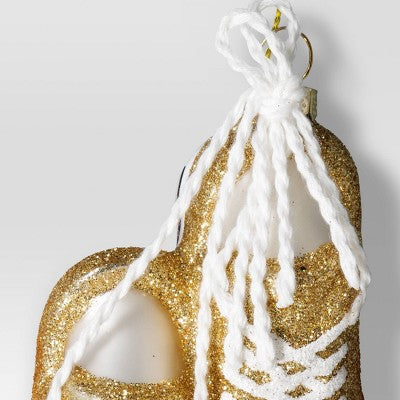  Christmas Glass Golden Shoes Ornament - Wondershop™