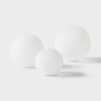  3pc LED Glittered Globe Christmas Novelty Sculpture Light White - Wondershop™