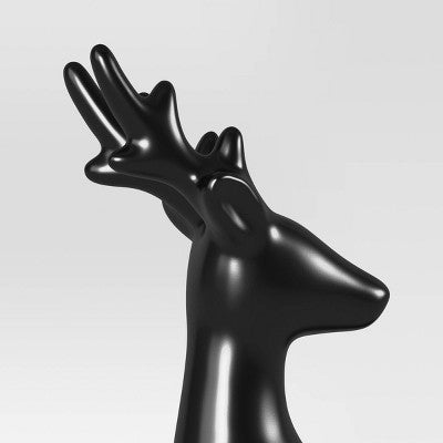  Ceramic Walking Deer Christmas Animal Figurine - Wondershop™ Black: Indoor Holiday Decor, 9.75" Tall