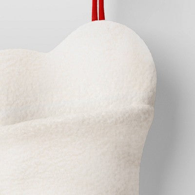  20" Christmas Faux Shearling Bone Shaped Stocking White - Wondershop™