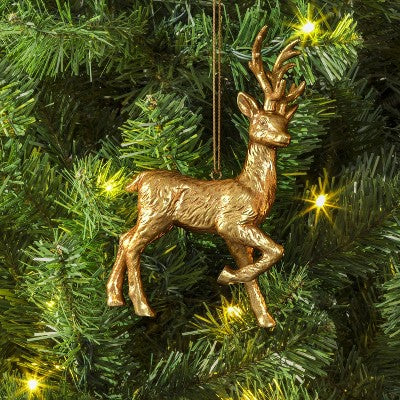  Christmas Resin Gold Reindeer Ornament - Wondershop™