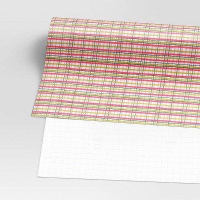  30” 20 Sq Ft Christmas Roll Wrap Pink/Green Plaid - Wondershop™