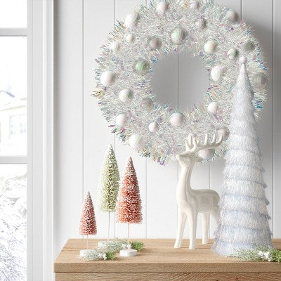 18" Christmas Tinsel Tree Decor Iridescent - Wondershop™