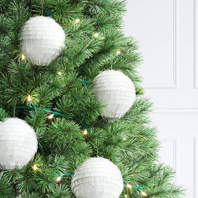  4ct 150mm Christmas Ornament Set White Fringe - Wondershop™