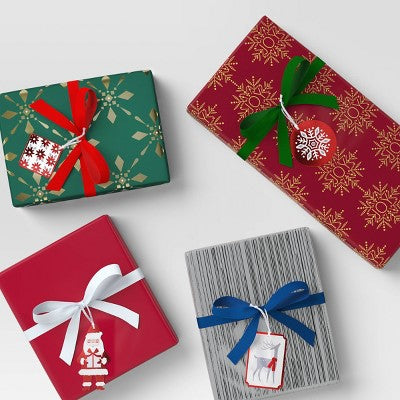  50ct Christmas Tie-On Gift Tags Red/White/Silver - Wondershop™