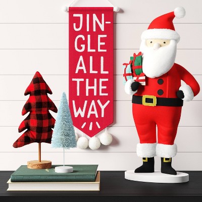  22" Fabric Santa Sculpture Holding Gifts - Wondershop™ Red/White