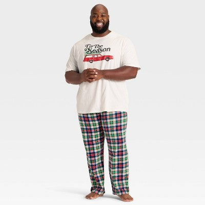  Men's "Tis The Season" Short Sleeve Holiday Matching Family Pajama Shirt - Wondershop™ Cream