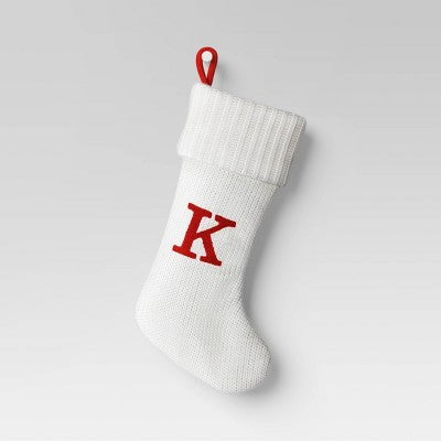  Knit Monogram Christmas Stocking White - Wondershop™