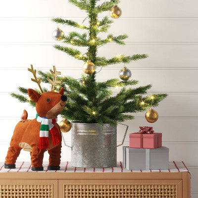  13" Battery Operated Animated Plush Dancing Reindeer Figurine - Wondershop™ Brown