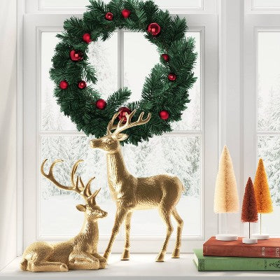  13" Sitting Deer Animal Figurine - Wondershop™ Gold