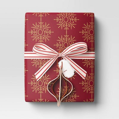  18’ Christmas Fabric Ribbon Ivory/Red Stripes - Wondershop™