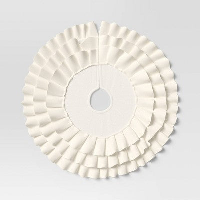  Christmas Mini Ruffle Tree Skirt Cream - Wondershop™