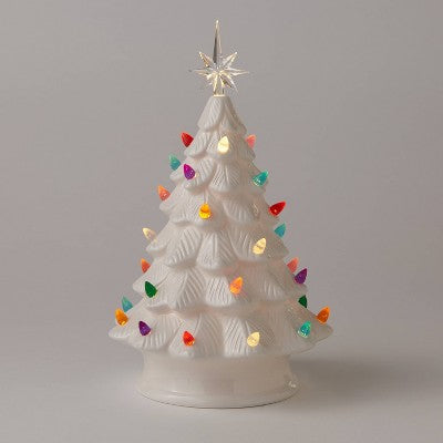  14.5" Battery Operated Lit Ceramic Christmas Tree - Wondershop™