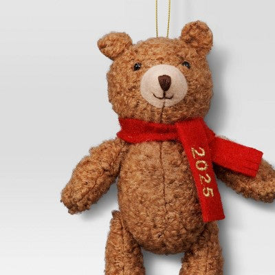  Christmas Fabric Bear Ornament - Wondershop™
