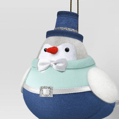 Christmas Featherly Friends Ornament Blue Top Hat - Wondershop™