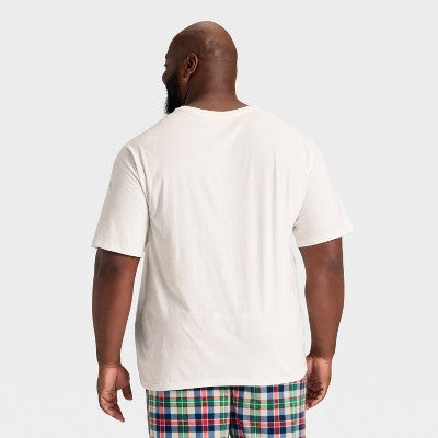  Men's "Tis The Season" Short Sleeve Holiday Matching Family Pajama Shirt - Wondershop™ Cream