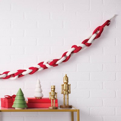 72" Christmas Tube Yarn Garland Red/White - Wondershop™