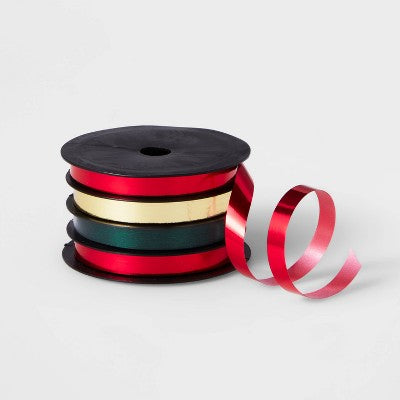  3/8" Christmas Curl Ribbon 72' - Wondershop™