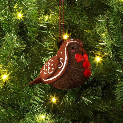  Christmas Gingerbread Fabric Bird Ornament - Wondershop™