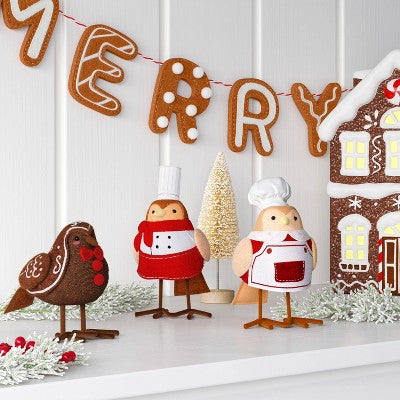  3pk Christmas Featherly Friends Decor Cocoa And Candy Cane - Wondershop™