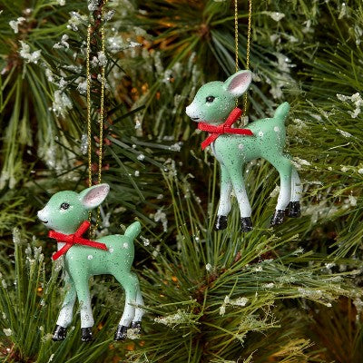  2ct Retro Small Deer Christmas Tree Ornament Set - Wondershop™