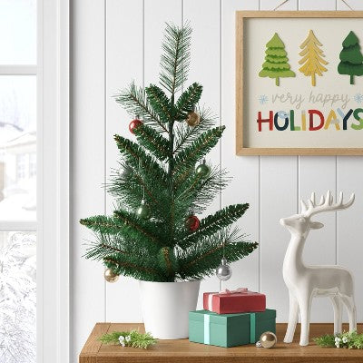 Christmas Ceramic Iridescent Deer Figural - Wondershop™