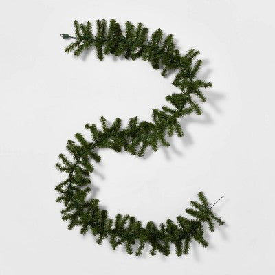  9' Pre-Lit Artificial Pine Christmas Garland Green With Multicolor Lights - Wondershop™
